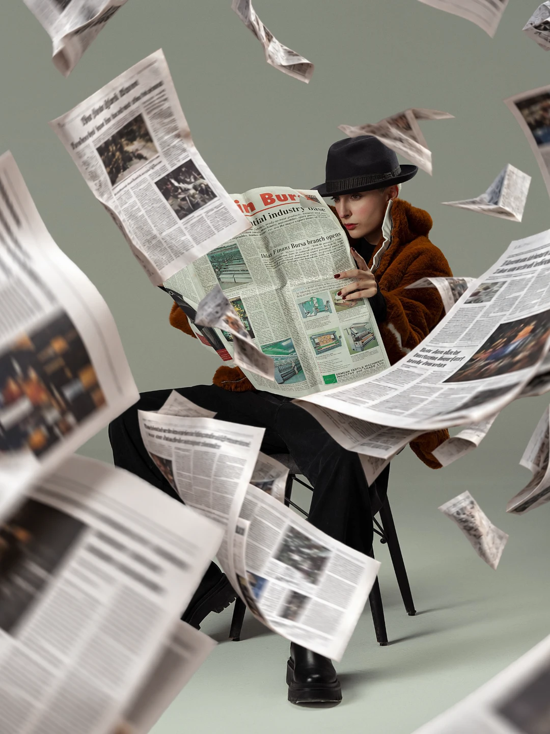 Editorial newspaper composition made with Canvas